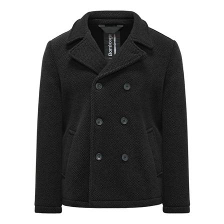 BomBoogie Double-breasted Wool blend Peacoat Sort, Herre Uldfrakker
