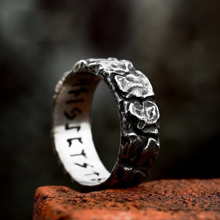Ring - Nordic Mythology - Stone and runes