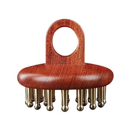 Pään meridiaanihierontakampa kuparinen santelipuu meridiaanit hienohampainen kampa neulaus Guasha päänahan hierontaharja rentouttava vartalohieroja