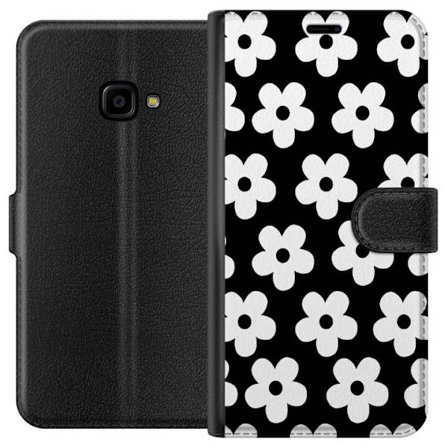 Kompatibel Tegnebogsetui til Samsung Samsung Galaxy Xcover 4 Sorthvidt blomstermønster i minimalistisk skandinavisk design med stærk kontrast og tid