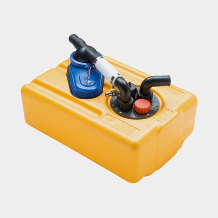 Tanque de águas negras / tanque de águas cinzentas CAN-SB, 61 litros, com bomba de esvaziamento (12 V) & tampa de ligação, 950 x 390 x 270 mm, HDPE (