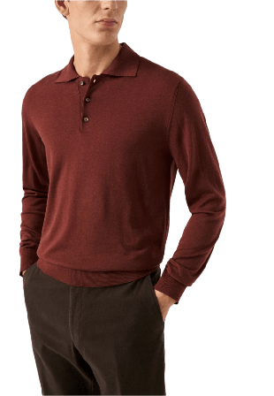 Eton Finstickad Polotröja Tröjor Herr Röd M