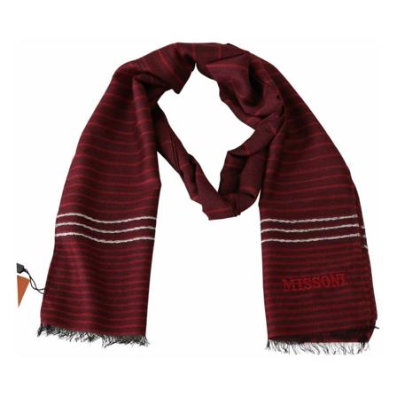 Missoni Missoni Red Striped Wool Blend Uni Neck Wrap Red röd, Dam Sjalar, Dam, Storlek: ONE SIZE