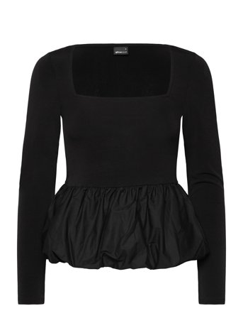 Gina Tricot Peplum Top - Black - XS