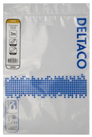 Deltaco Power cable IEC C14 - IEC C5, 3m, black
