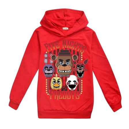 7-14 år Barn Tenåringer Gutter Jenter Fnaf Five Night At Freddy's Gensere med trykte hettegensere Sweatshirt Topper Langermet genser med hette Red 150
