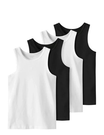 Nkmtank Top 4P Black White Solid Noos Black Name It