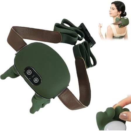 2025 Ny nakkemassager: 3D-æltning, varme, skulder- og nakkemassage, bærbar elektrisk sjal, simulerer menneskehænder for dyb afslapning, sort