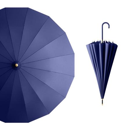 Automatiska paraplyer Vindtäta Fresh-Style Bred Auto Open Paraplyer UV-skydd J Handtag Paraplyer för unisex Navy Blue