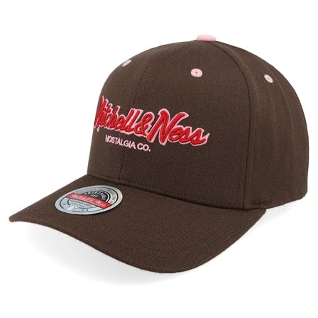 Mitchell & Ness - Brun adjustable Keps - Pinscript Classic Red Brown Sugar Bacon Brown Adjustable @ Hatstore
