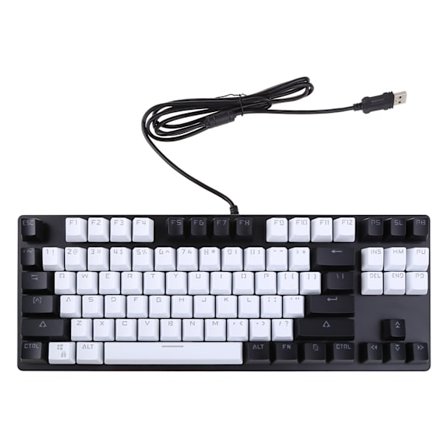 K550 Mekaniskt Gaming Tangentbord 87 Tangenter RGB LED Regnbågsbelyst Trådbundet Tangentbord med Gröna/Röda Brytare för Windows Gam