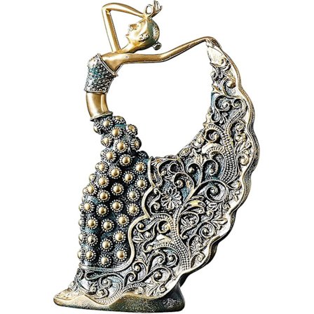 Romanttinen Figuurikoriste, Peacock Dancer -koriste, Hartsi Tanssiva Tyttö -patsas