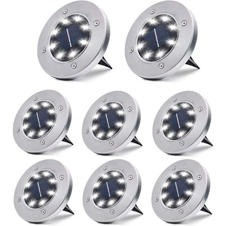 Solcellslampor Utomhus Trädgård, Däcklampor Sol - 8 LED, Utomhus