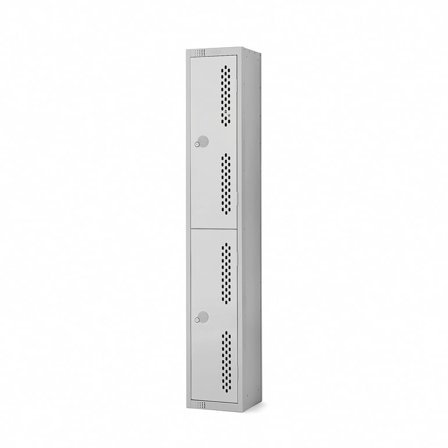 Elite perforated locker, 2 door, 1800x300x300 mm, grey