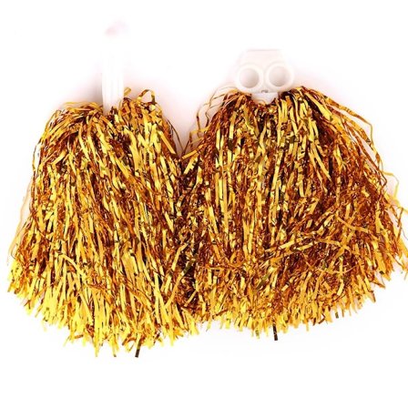 Metallic Cheer Pom Poms with Plastic Handles, 24 Pack for Adults and Kids