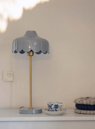 Wells bordlampe H50 - denim/gull