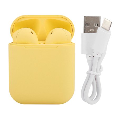 Mini Trådløs Bluetooth Øretelefon Touch Kontrol Stereo Sports In Ear Hovedtelefon til IOS (Gul)