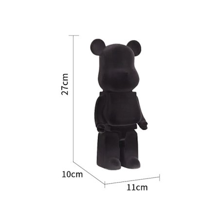 Flockede Bearbrick Statuer i Resin, Bjørn Spargris Dekoration Håndværk Hjem Dekoration Stue Bogreol Skrivebord Gave Skulpturer