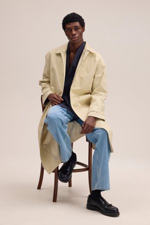 NN07 Gibson Trenchcoat male Khaki Organic Cotton