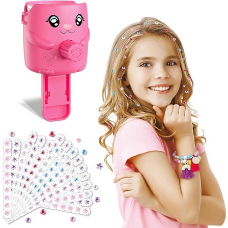 Hårpärlstämpel för barn, hårdekoration med 240 strass