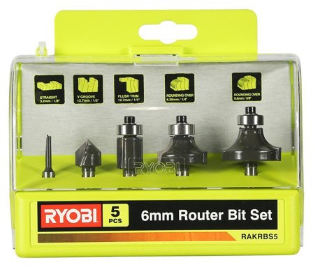 Ryobi RAKRBS5 Frässtålset 5 delar, Maskintillbehör & förbrukning