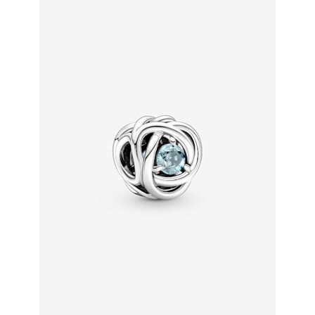 Pandora - Mars Sea Aqua Blue Eternity Circle Charm - Sterling sølv