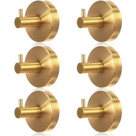 Guldsugkoppekroge, rustfrit stål, ingen borekroge til brusebad og badeværelse, aftagelig hængeløsning til håndklæder og badekåber på glas