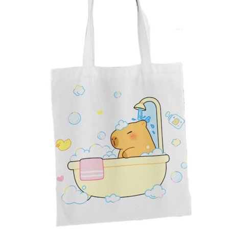 Canvasväska Tecknad Capybara Tote 9 9