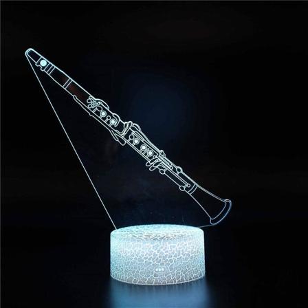 Shxx 3d Illusion Lamp Klarinett Stämningsljus 7 Färgförändrande Akryl Led Nattljus Usb-kablar Sovrum Skrivbordsdekoration Xq-3dd370 [DB]