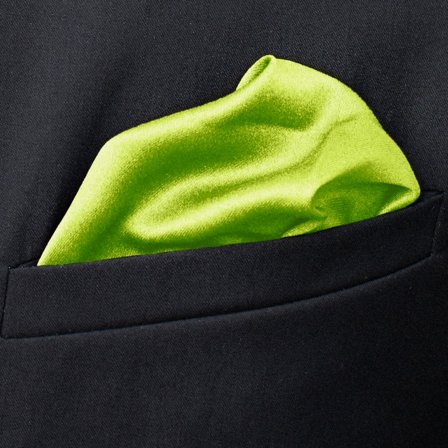 Pochette de costume vert citron pour hommes - Pochettes de costume de couleur unie