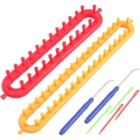 2 STK Strikkelomme Heklemaskin Skjerfstrikker for Håndstrikkede Skjerf for Voksne (36cm) og Barn (26cm)