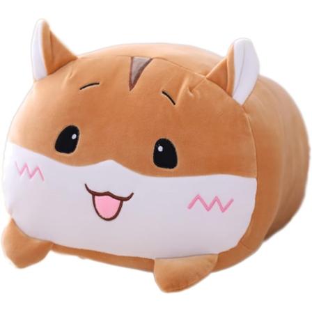 Xishao brun hamster plys pude udstoppede dyr sød plys legetøj Squishy Anime Brun hamster plys Fluffy Kawaii Blød kram - Perfet Brown Hamster 10 inch
