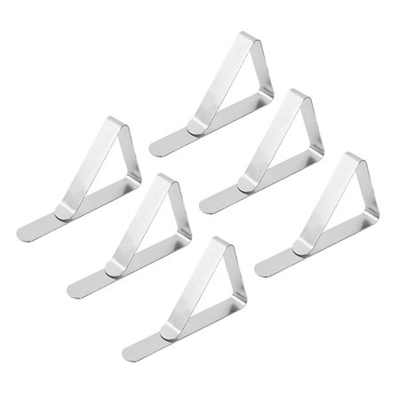 10 st förpackning med bordsdukklämmor i silver med justerbar, hemmabruk