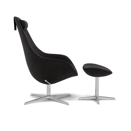 Varier Furniture Kokon - Black Wool - Chrome base