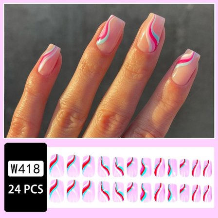 French Fake Nails False Nail W418 W418