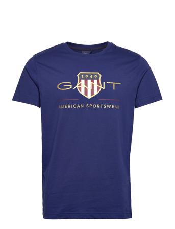D2. Archive Shield Ss T-Shirt T-shirt Blå GANT