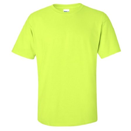 Gildan Mens Ultra Cotton Kortärmad T-shirt L Ny Säkerhetsgrön