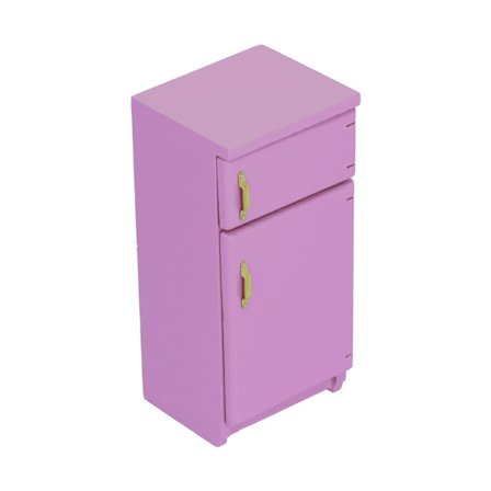 12 Mini Nukkekodin Keittiön Ruokailuhuoneen Huonekalut Violetti Pienoisjääkaappi OB11:lle