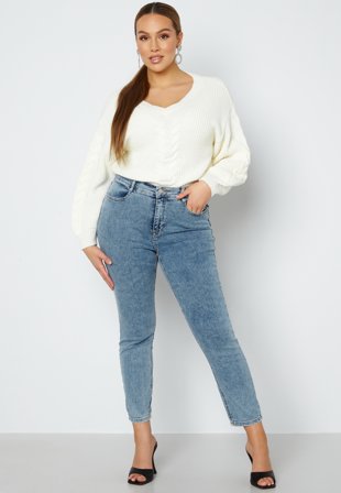 BUBBLEROOM Sandy Highwaist Superstretch Light denim Klær