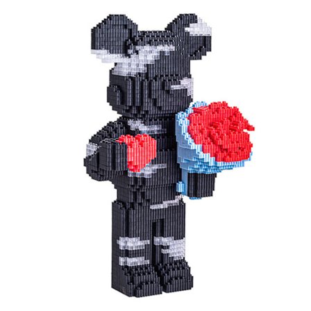 Bjørn Blokkleke DIY Intelligens Trening Klosse for Foreldre Barn Voksne Svart