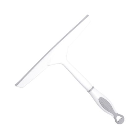 Brusevisker i glas, universel vægmonteret bruseklud, ikke-mærkende glasrens, brugt til spejl, flisevask, off-white