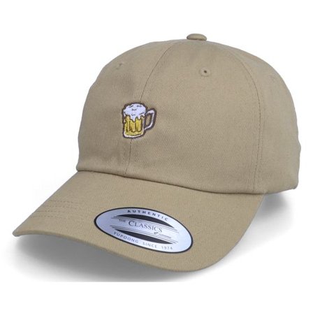 Abducted - Beige unconstructed Keps - Beer Tankard Khaki Dad Cap @ Hatstore