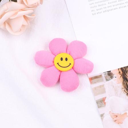 Smiley Flower Shoe Charm DIY Skospenne Fargerik blomsterbrosje Pink