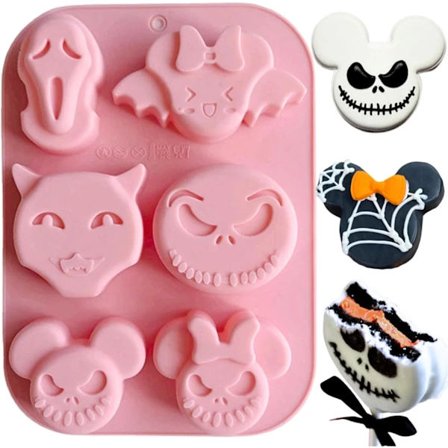 Silikoneforme, 6 Designs Chokoladeform, Spøgelser, Flagermus, Hugtænder Form til Aromaterapi Lys Chokolade Dessert