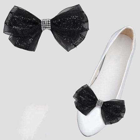 2stk Skoklips Skinnende dekorative klips SVART