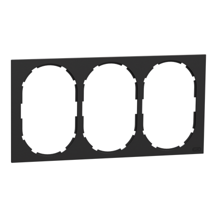 Elko EKO50013 Ram 3-roms 2-veisuttak, kombinasjonsmontasje Svart, Strømbrytere & vegguttak