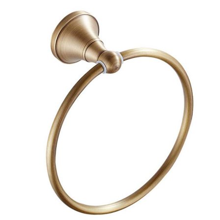 Antik guld mässing handdukshållare badrum väggmonterad rund handduksring handduksställ kök förvaring Db