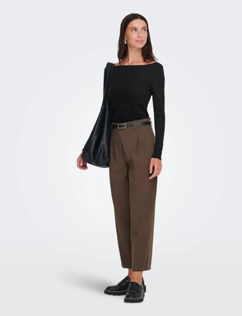 JDY Jdysuma Woolblend L/S Boatneck Top Jrs - Black - XL