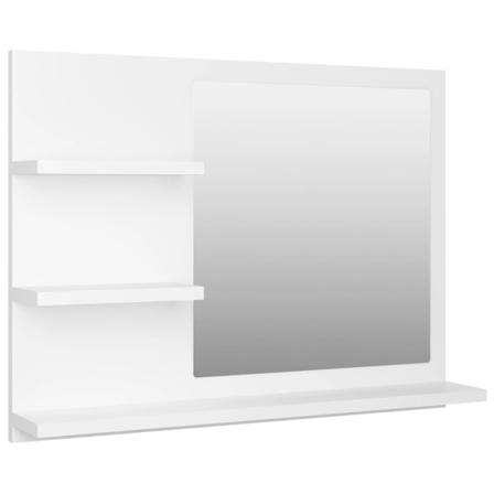Vidaxl Badrumsspegel Vit 60x10,5x45 Cm Konstruerat Trä Vit