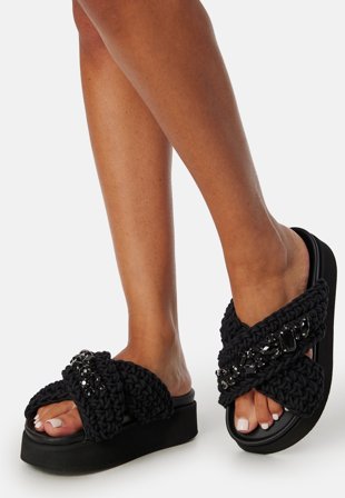 INUIKII Woven Stones Platform Black Sko